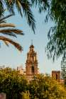 Church bell tower on the skyline, Valencia, Spain. Art Print